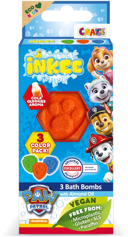 Craze INKEE Paw Patrol bombă de baie pentru copii 3x15 g