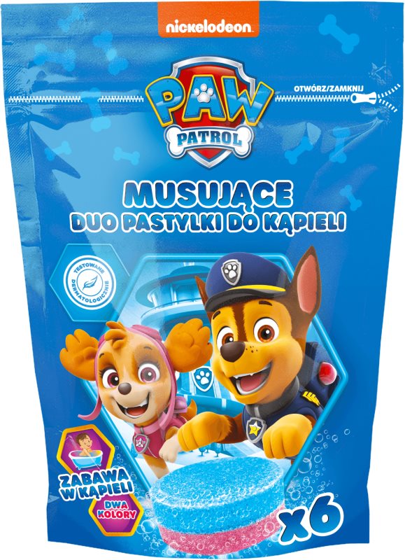 Nickelodeon Paw Patrol Bath Pills tablete colorate efervescente pentru baie 6x20 g