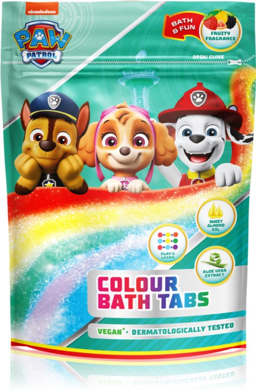 Nickelodeon Paw Patrol Colour Bath Tabs produse pentru baie pentru copii 9x16 g