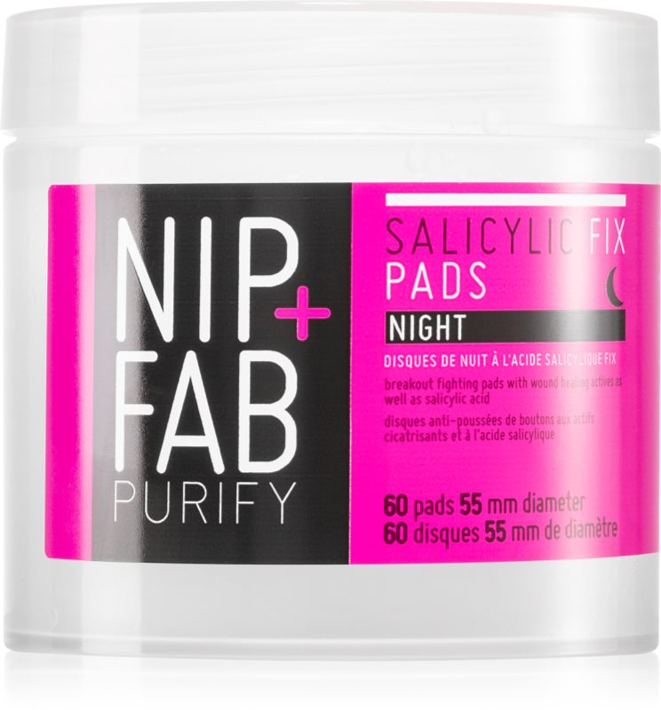 NIP+FAB Salicylic Fix dischete demachiante pentru noapte 60 buc