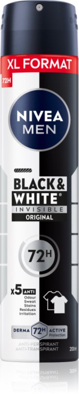 NIVEA MEN Black & White Invisible Original spray anti-perspirant pentru barbati 200 ml