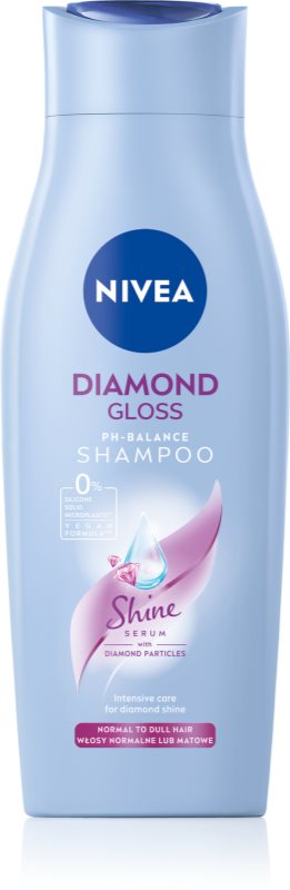 NIVEA Diamond Gloss șampon îngrijire pentru par obosit fara stralucire 400 ml