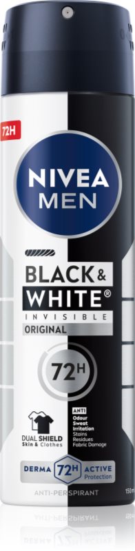 NIVEA MEN Invisible Black & White spray anti-perspirant pentru barbati