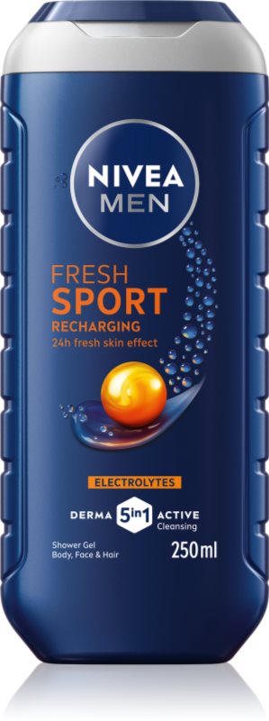 NIVEA MEN Fresh Sport gel de duș cu minerale pentru bărbați 250 ml