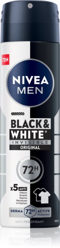NIVEA MEN Invisible Black & White spray anti-perspirant pentru barbati