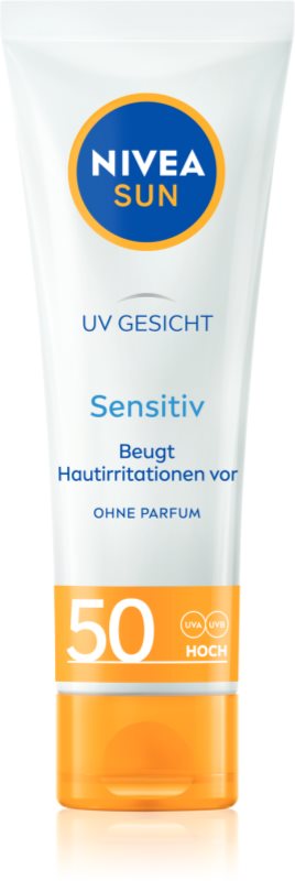 NIVEA SUN Sensitive crema protectoare pentru fata pentru piele sensibilă SPF 50 50 ml