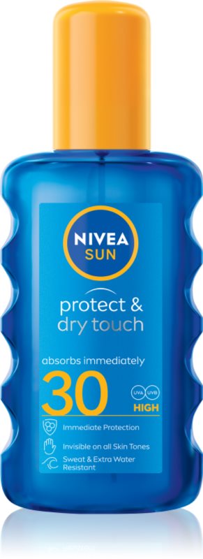 NIVEA SUN Protect & Dry Touch spray transparent pentru bronzat SPF 30 200 ml