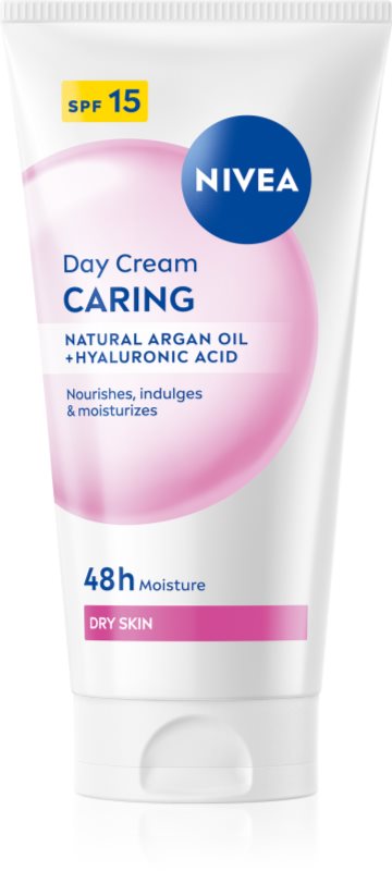 NIVEA Caring crema de zi hranitoare pentru tenul uscat SPF 15 50 ml