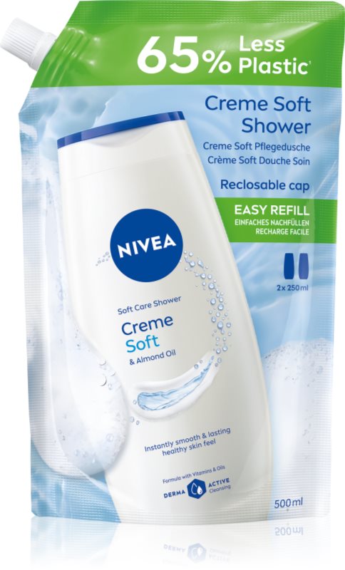 NIVEA Creme Soft gel cremos pentru dus rezervă 500 ml