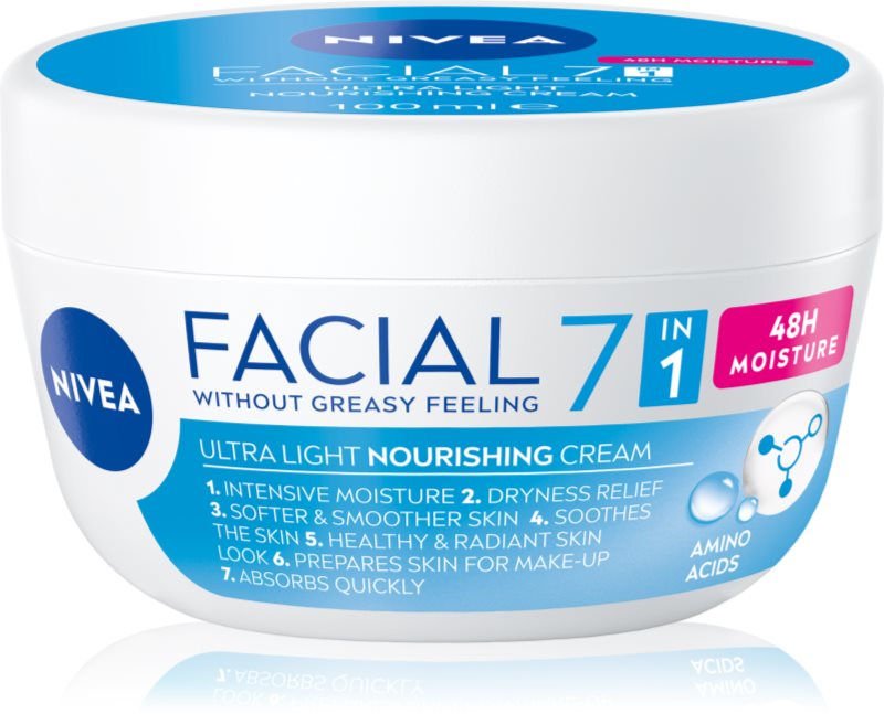 NIVEA Facial Nourishing crema cu textura usoara nutritie si hidratare 7 în 1 100 ml