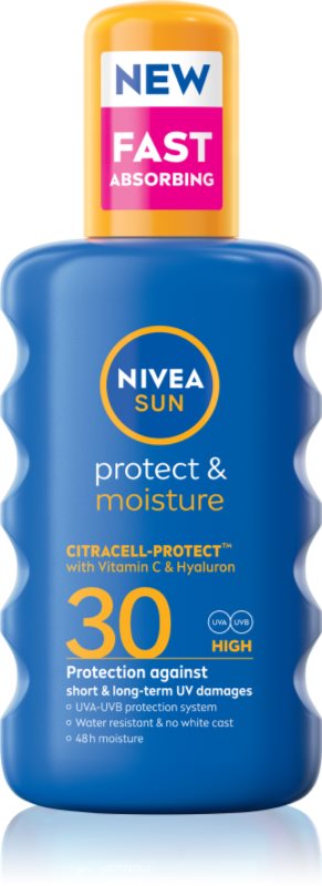 NIVEA SUN Protect & Moisture spray autobronzant hidratant SPF 30 200 ml