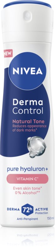 NIVEA Derma Control Natural Tone spray anti-perspirant impotriva petelor intunecate 150 ml
