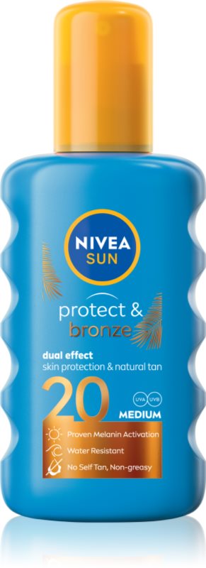 NIVEA SUN Protect & Bronze spray de corp pentru un bronz intens SPF 20 200 ml