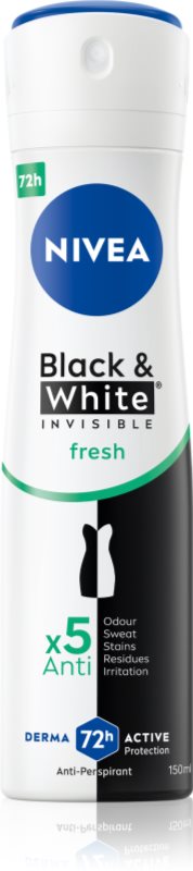 NIVEA Invisible Black & White Fresh spray anti-perspirant pentru femei 150 ml