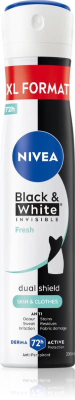 NIVEA Black & White Invisible Fresh spray anti-perspirant pentru femei 200 ml