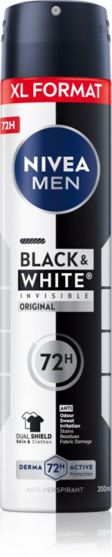 NIVEA MEN Black & White Invisible Original spray anti-perspirant pentru barbati 200 ml