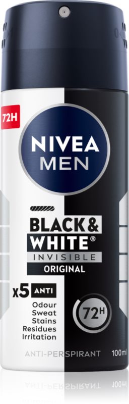 NIVEA MEN Invisible Black & White spray anti-perspirant pentru barbati