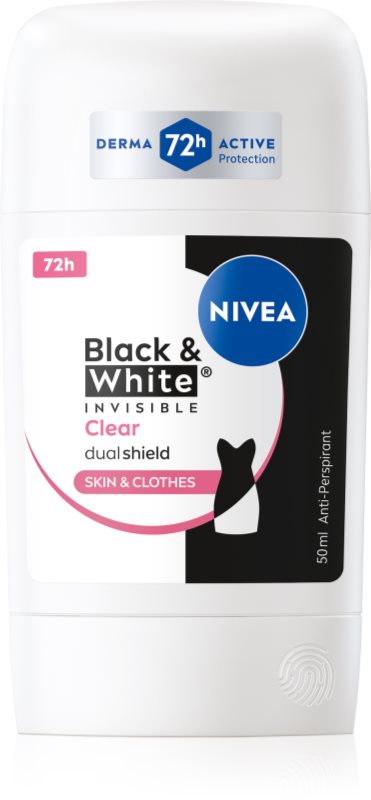 NIVEA Black & White Invisible Clear antiperspirant puternic 50 ml