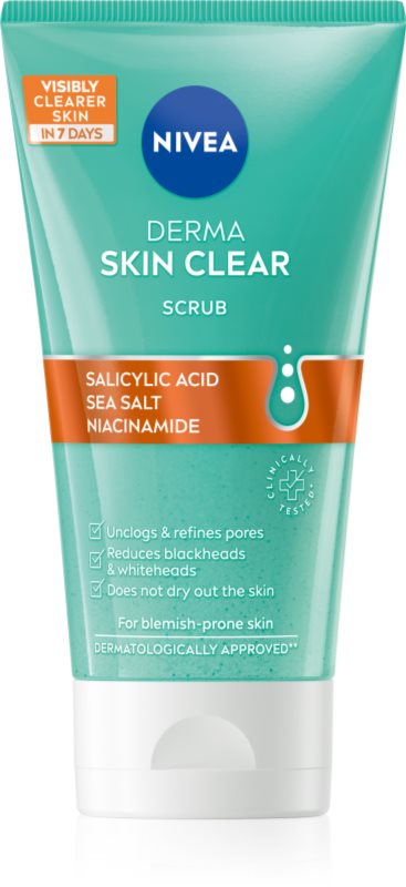 NIVEA Derma Skin Clear demachiant cu efect de peenling 150 ml