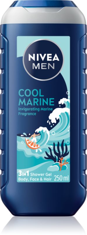 NIVEA MEN Cool Marine gel de dus pentru corp si par 250 ml