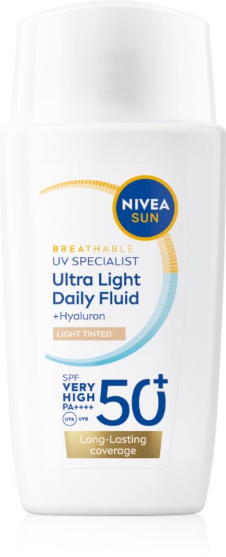 NIVEA SUN Ultra Light Fluid nuantator cu textura usoara SPF 50+