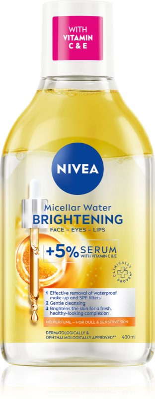NIVEA Micellar Brightening apa pentru curatare cu particule micele pentru o piele mai luminoasa 400 ml