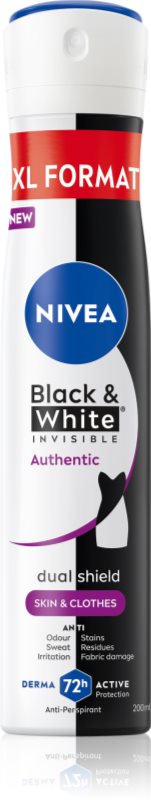 NIVEA Black & White Authentic spray anti-perspirant 72 ore
