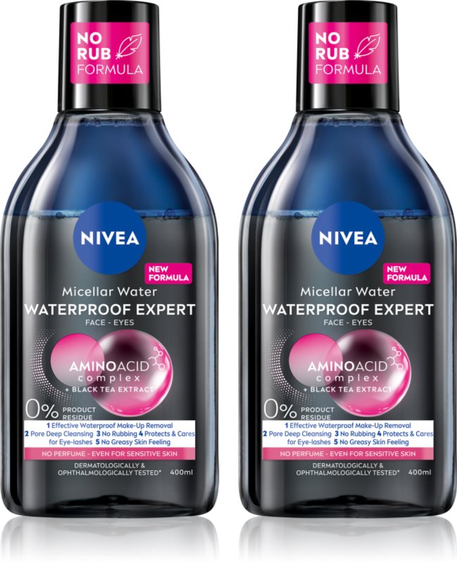 NIVEA Micellar Waterproof apa pentru curatare cu particule micele ambalaj economic