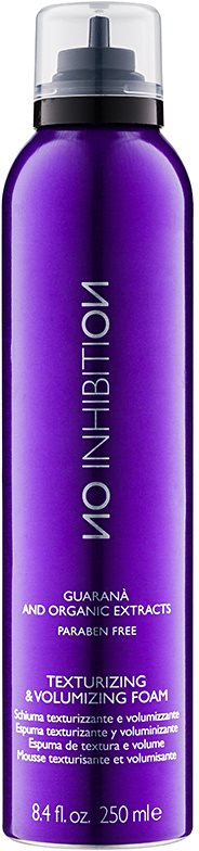 No Inhibition Guarana and organic extracts Texturizing & Volumizing spumă de păr pentru volum și formă 250 ml