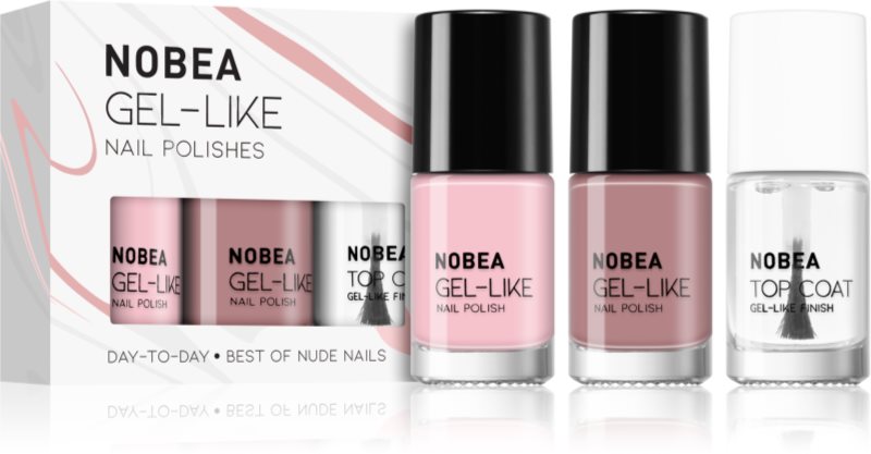 NOBEA Day-to-Day 3-Piece Nail Polish set with Top coat set de lacuri de unghii Best of Nude Nails