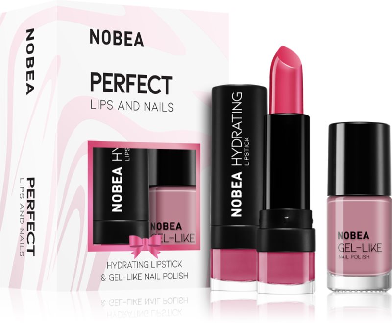 NOBEA Day-to-Day Perfect Lips and Nails set de lacuri de unghii și ruj hidratant
