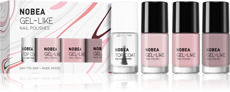 NOBEA Day-to-Day 4-Piece Gel-like Nail Polish set set de lacuri de unghii Nude mood