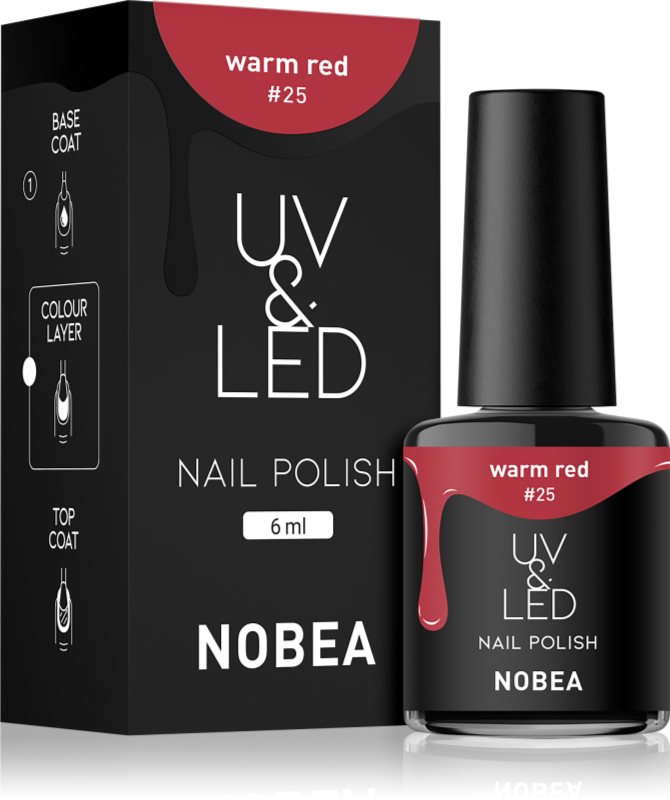 NOBEA UV & LED Nail Polish unghii cu gel folosind UV / lampă cu LED glossy culoare Warm red #25 6 ml
