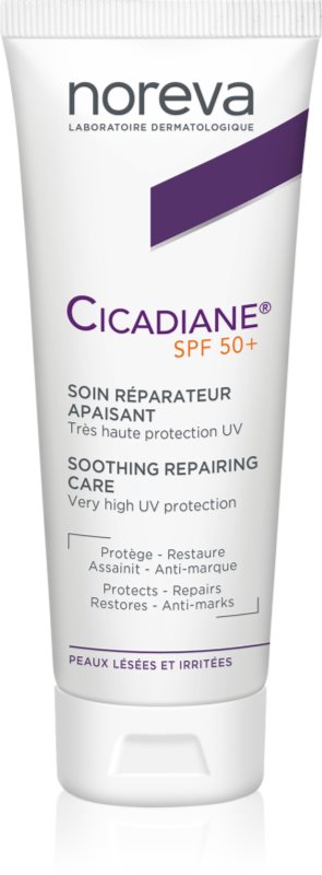 Noreva Cicadiane Soothing Repairing Care cremă pentru plaja corp si fata SPF 50+ 40 ml