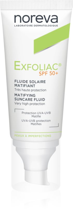 Noreva Exfoliac Mattifying Suncare Fluid SPF 50+ fluid protector mat pentru fata SPF 50+ 40 ml
