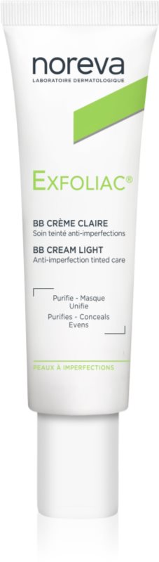 Noreva Exfoliac Anti-Imperfection Cream Tinted crema BB culoare Light 30 ml