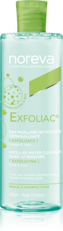 Noreva Exfoliac Micellar Water Cleanser apa pentru curatare cu particule micele cu efect de exfoliere 400 ml