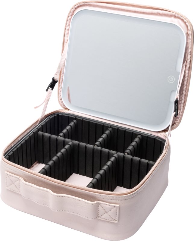 Notino Beauty Box With LED Mirror servietă pentru cosmetice cu oglindă LED Pink 1 buc