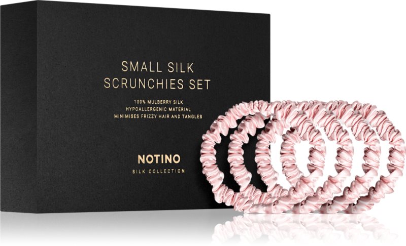Notino Silk Collection Small Scrunchie Set set de elastice pentru păr din mătase culoare Pink