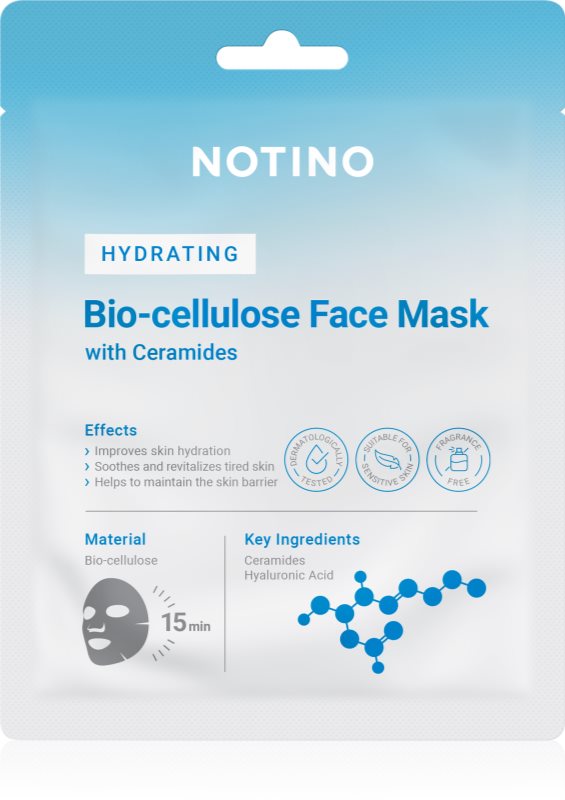 Notino Hydrating Bio-Cellulose Face Mask with Ceramides mască textilă hidratantă 25 g