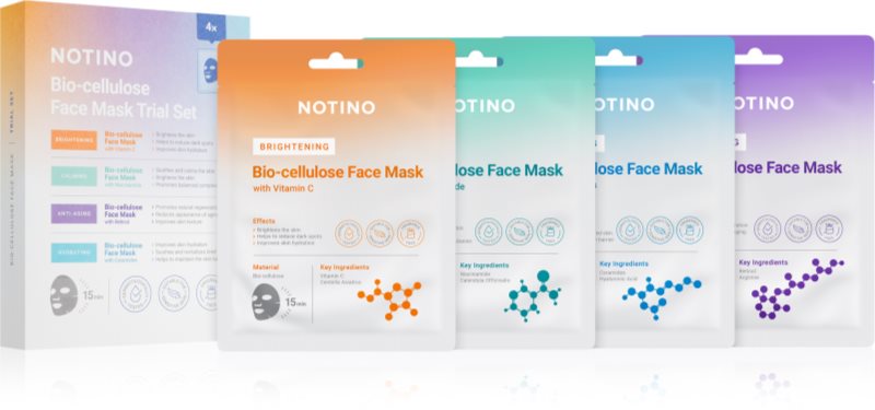 Notino Bio-cellulose Face Mask Trial Set set de măști textile