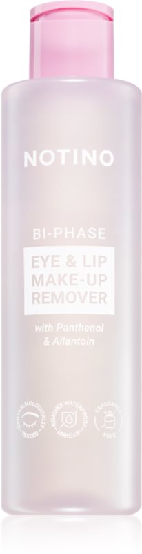 Notino Bi-Phase Eye & Lip Make-up Remover with Panthenol & Allantoin demachiant bifazic rezistent la apa pentru buze si ochi 200 ml