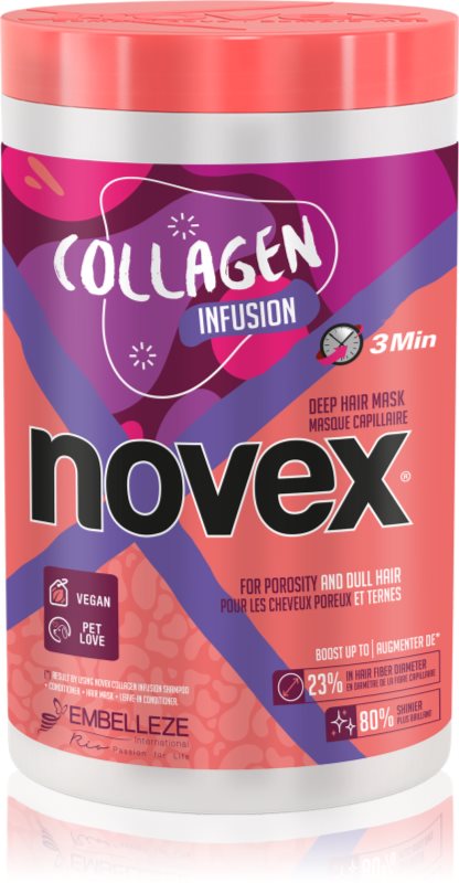 Novex Collagen Infusion Mască de întărire pentru părul slăbit, deteriorat și varfuri despicate 400 g