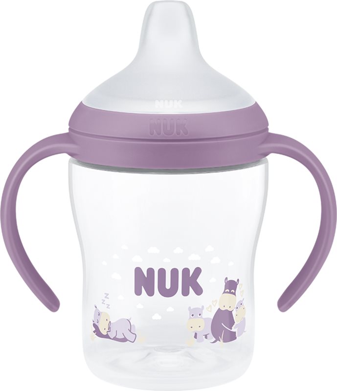 NUK Perfect Match Hippo biberon pentru învățare cu controlul temperaturii