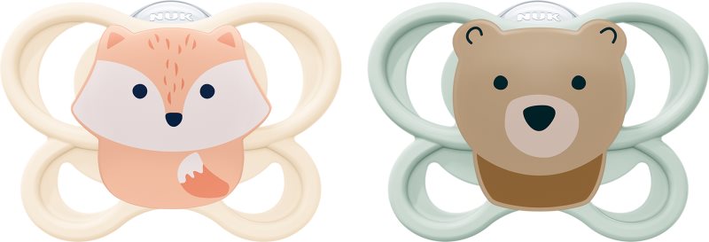 NUK Perfect Match Air 0-2 m suzetă Fox/Bear 2 buc