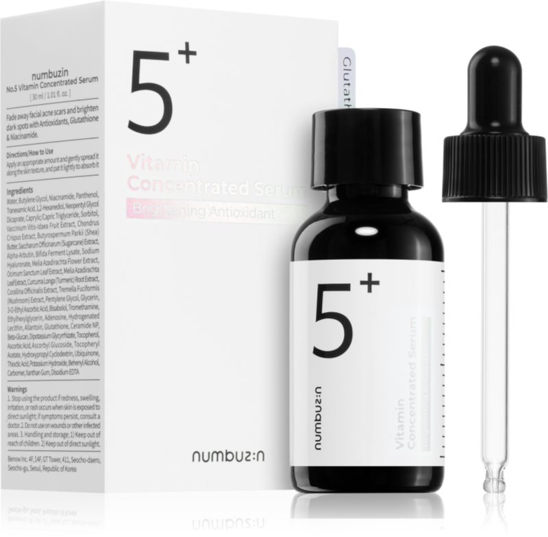 Numbuzin No. 5 Glutathione Vitamin Concentrated Serum ser concentrat pentru ten pentru piele cu hiperpigmentare 30 ml