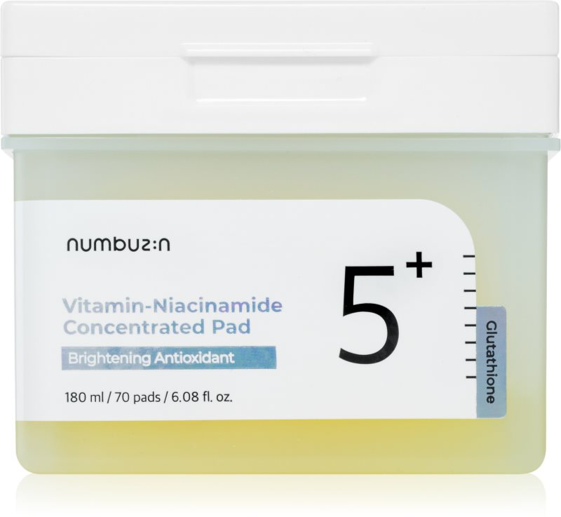 Numbuzin No. 5 Glutathione Vitamin Concentrated Toner Pad dischete de tonifiere pentru luminozitate si hidratare 70 buc