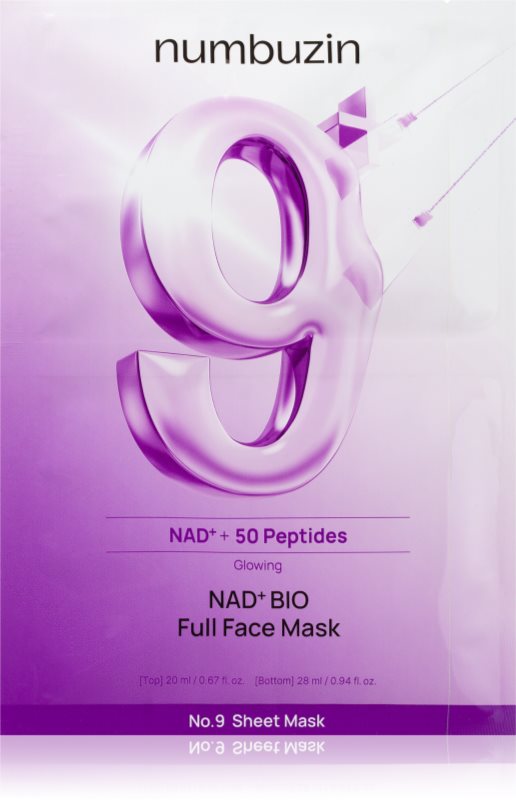 Numbuzin No. 9 NAD Bio Lifting-sil Full Face Mask mască de colagen, cu efect de fermitate cu peptide 4 buc