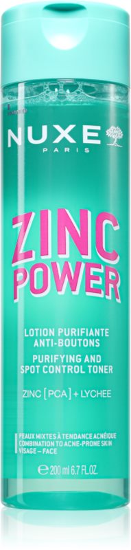 Nuxe Zinc Power Purifying And Spot Control Toner tonic pentru curatare pentru ten gras si problematic 200 ml