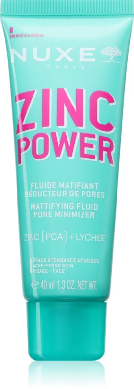 Nuxe Zinc Power Mattifying Fluid fluid matifiant pentru tenul gras, predispus la acnee 40 ml